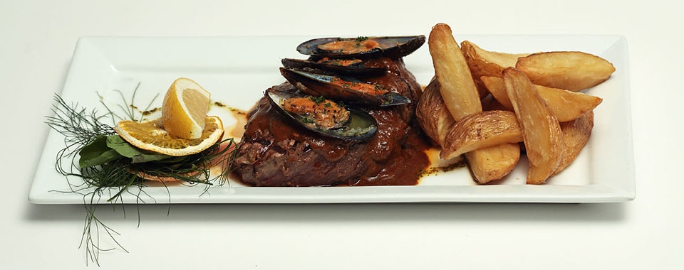 Beef Fillet with Mussels - Main Course A la Carte Menu